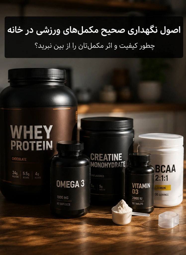 اصول نگهداری صحیح مکمل‌های ورزشی در خانه (تا کیفیت و اثرشون از بین نره)
