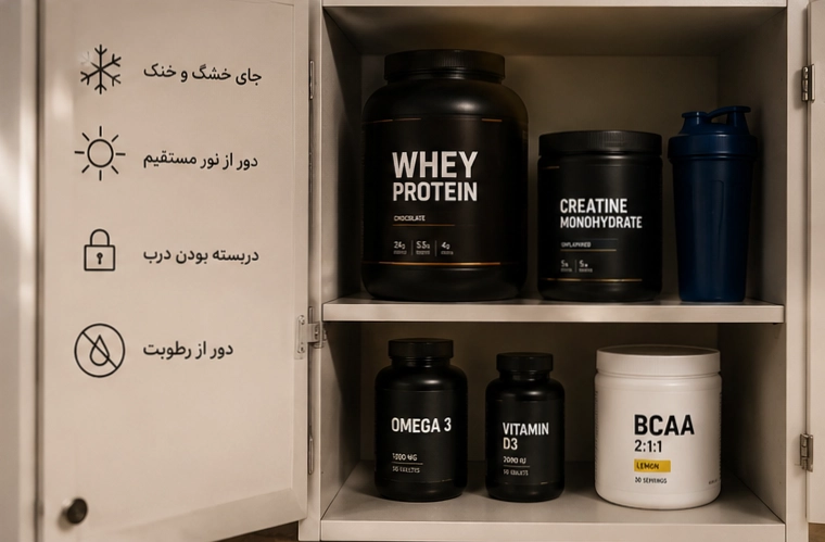 اصول نگهداری صحیح مکمل&zwnj;های ورزشی در خانه؛ چطور کیفیت و اثر مکمل&zwnj;تان را از بین نبرید؟